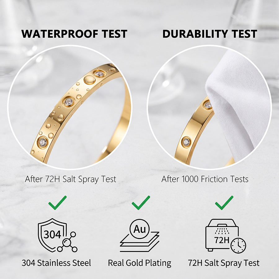 Wholesale Europe and the United States cross-border wholesale four-leaf clover women' s high-grade female non-fading jewelry gold plated swan titanium steel bracelet ACCVIP