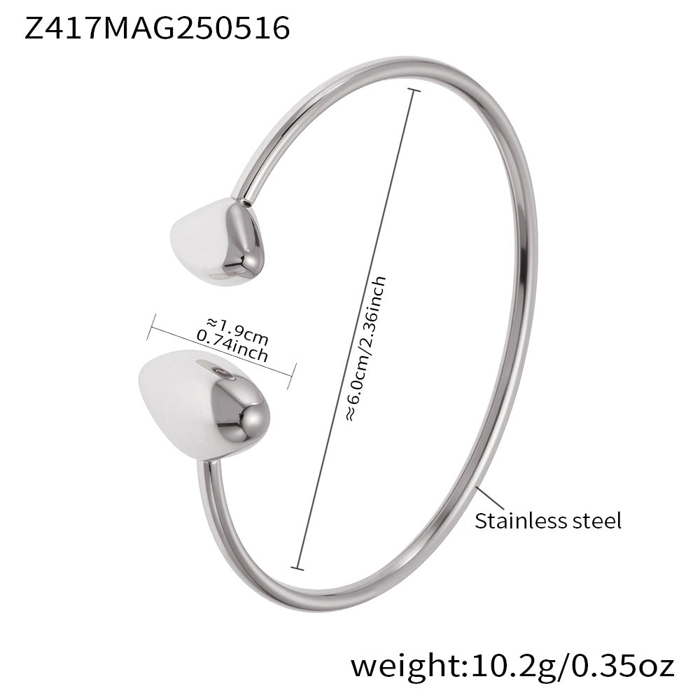 Wholesale Stainless Steel 18K Gold-Plated Triangle Hollow Elastic Bracelet