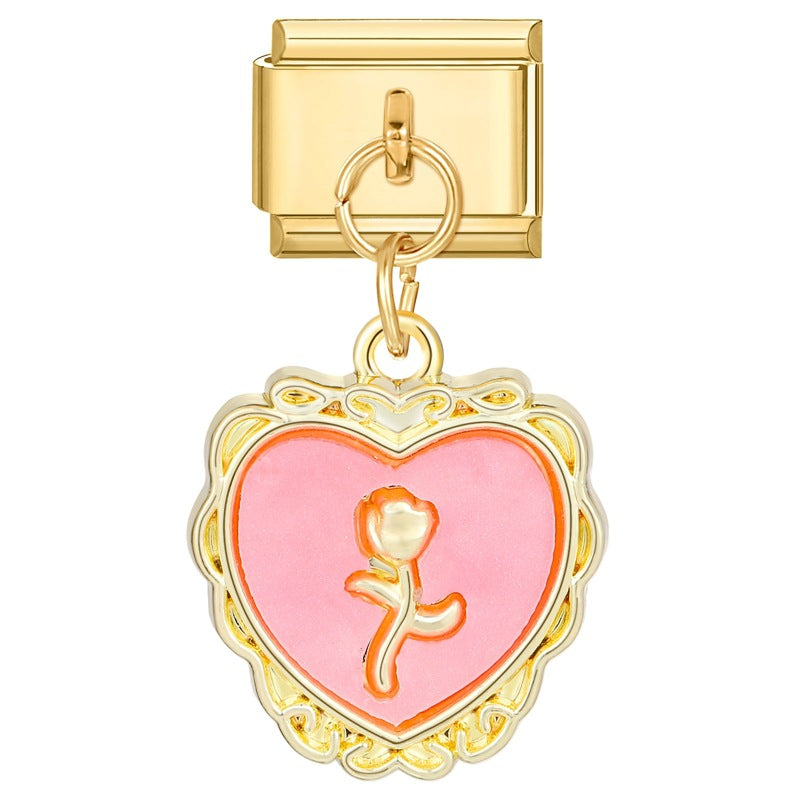 Wholesale 9mm Italian Charm Starter Bracelets DIY square Single Section Creative Stainless Steel Composable Bracelet