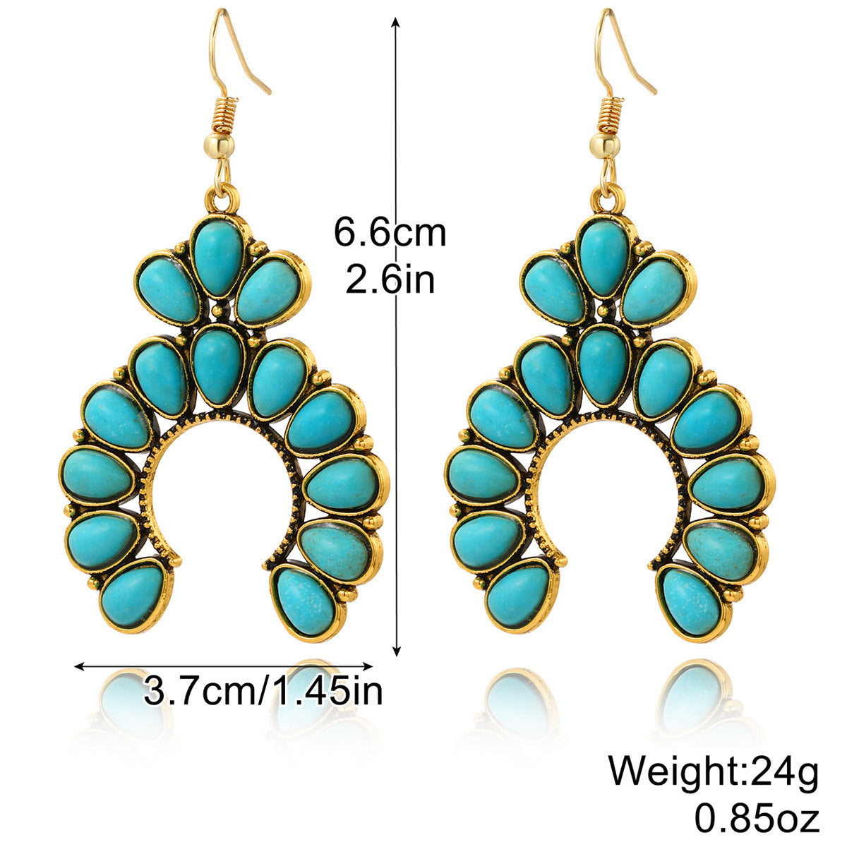 Wholesale Bohemian Vintage Ethnic Turquoise Earrings Set ACC-ES-ManYi013