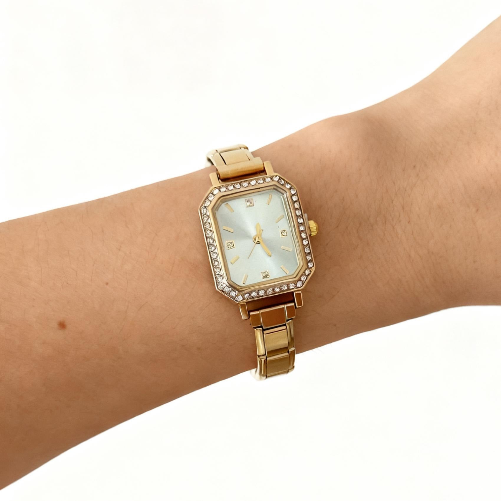 Wholesale square shape diamond-encrusted  DIY watch