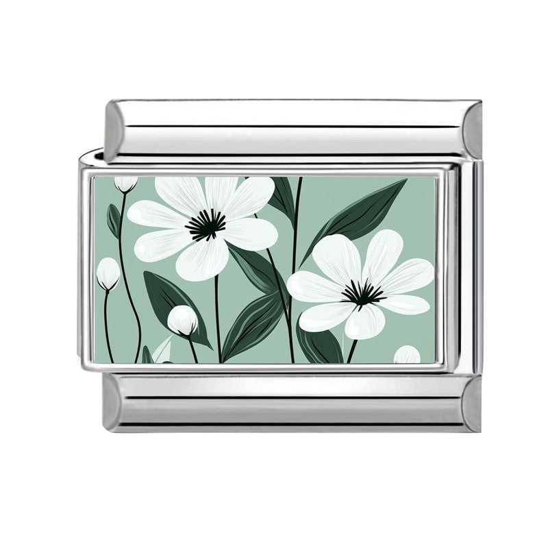 Wholesale Italian Charm Bracelet 9mm DIY Splicing Flower Stainless Steel Composable Bracelet