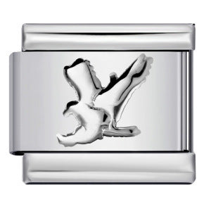 Wholesale  Italian modular  Convex silver stamped pattern DIY titanium steel bracelet