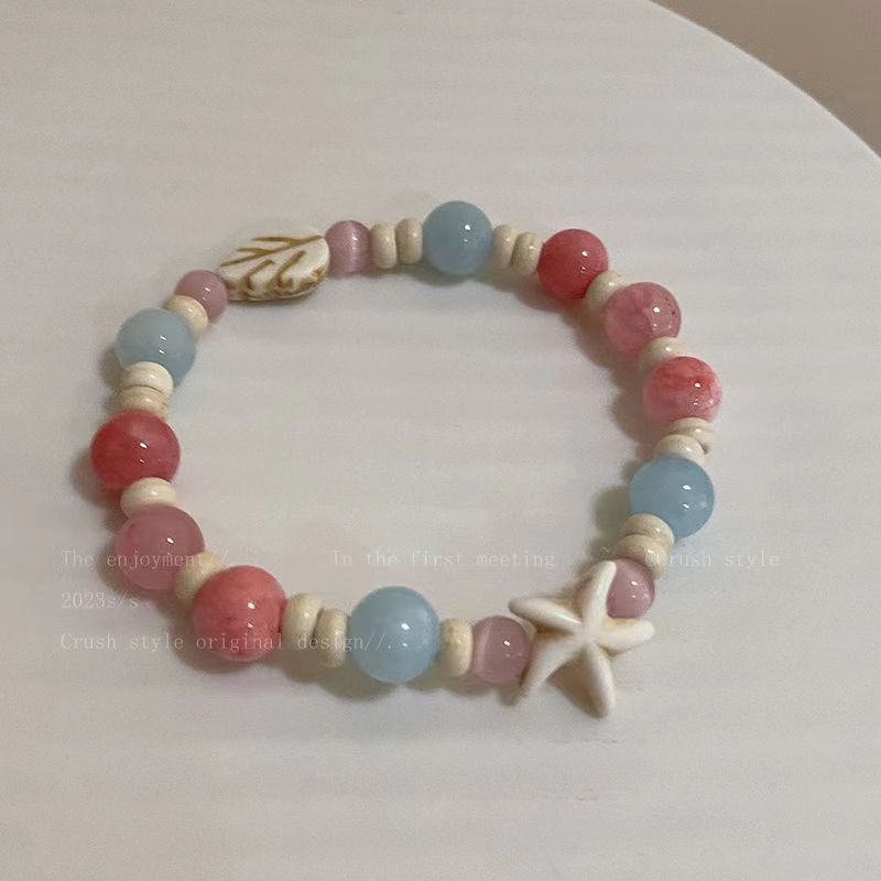 Wholesale Chic Rainbow Color Handmade Glass Beaded Bracelet For Women Fashion Jewelry Accessory Anniversary Gift And Resale