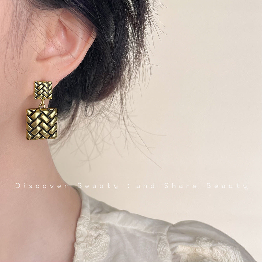 Wholesale vintage oil-dropped medieval style Pearl Earrings