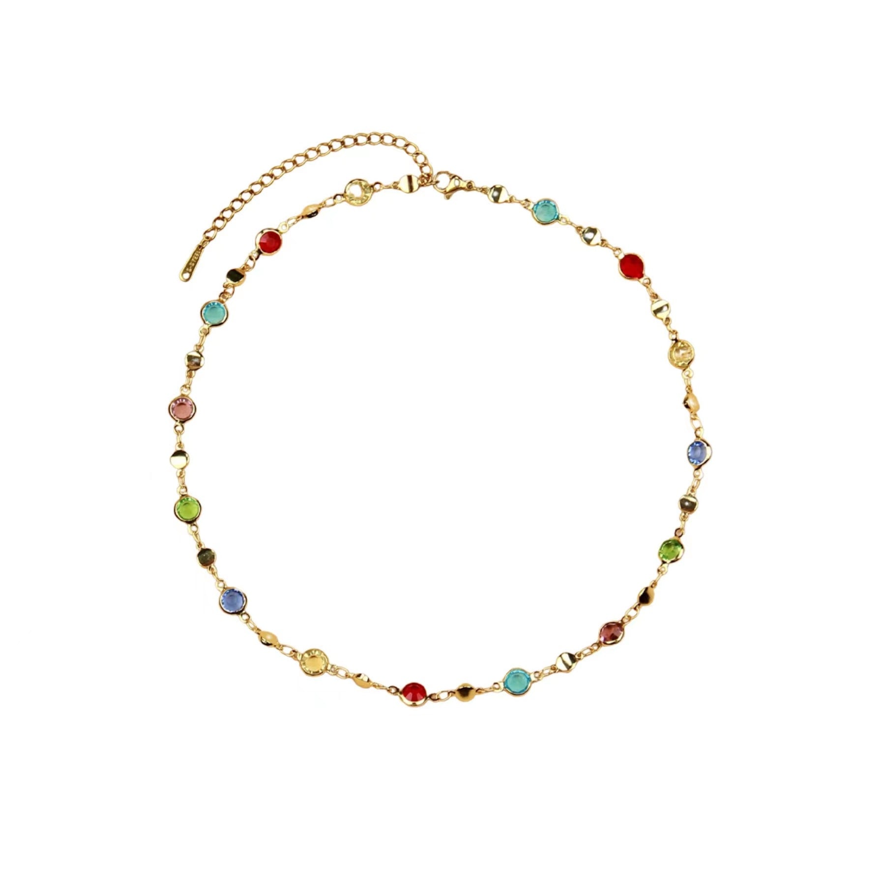 Wholesale  colorful zircon three-dimensional necklace