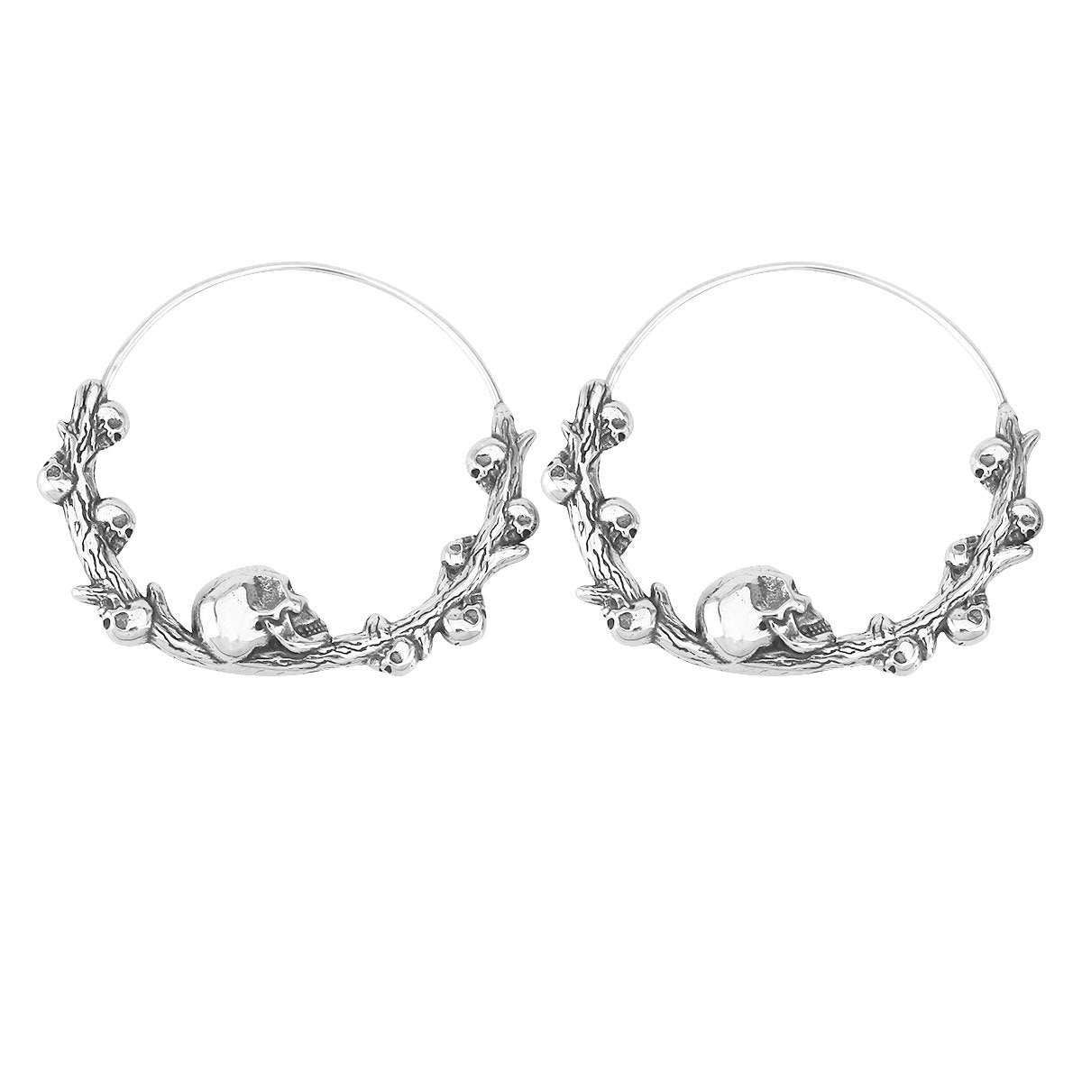 Wholesale Stainless Steel Skull Hoop Earrings