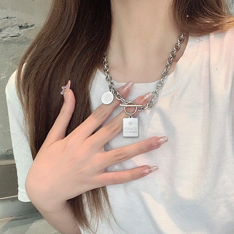 Wholesale Titanium Steel Non-fading Necklace Love Clavicle Chain Heart Necklace ACC-NE-Meihun007