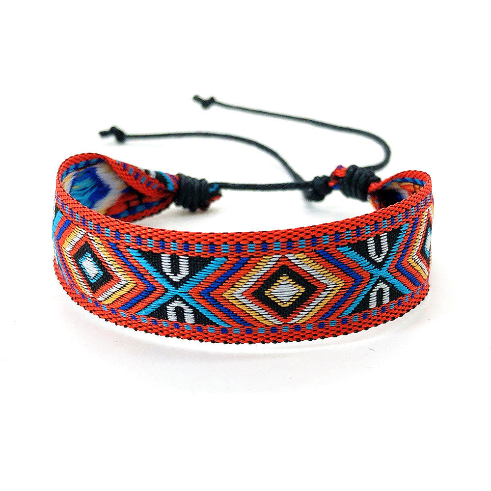 Wholesale  best selling retro ethnic style Bohemian men' s hand rope bracelet woven women' s bracelet jewelry