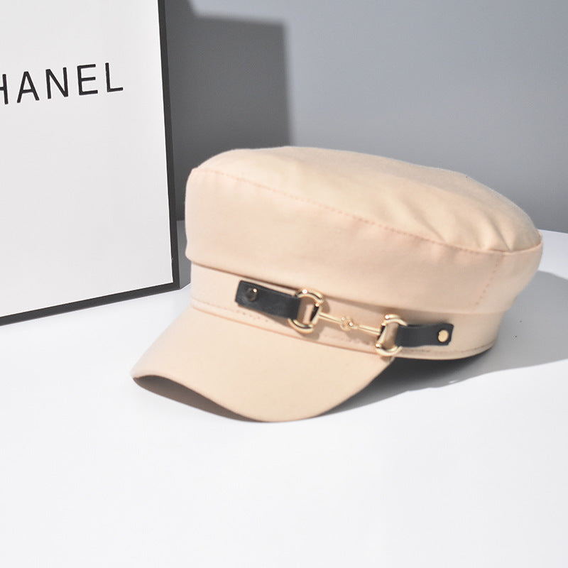 Wholesale Chic Casual Beret Hat Black Flat Top Cap With Curved Brim Breathable Everyday Fashion Accessory