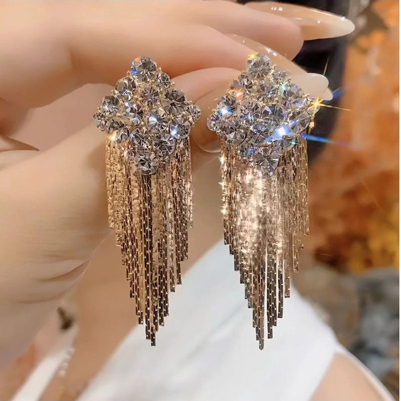 Wholesale Light luxury  slimming  zircon diamond earrings