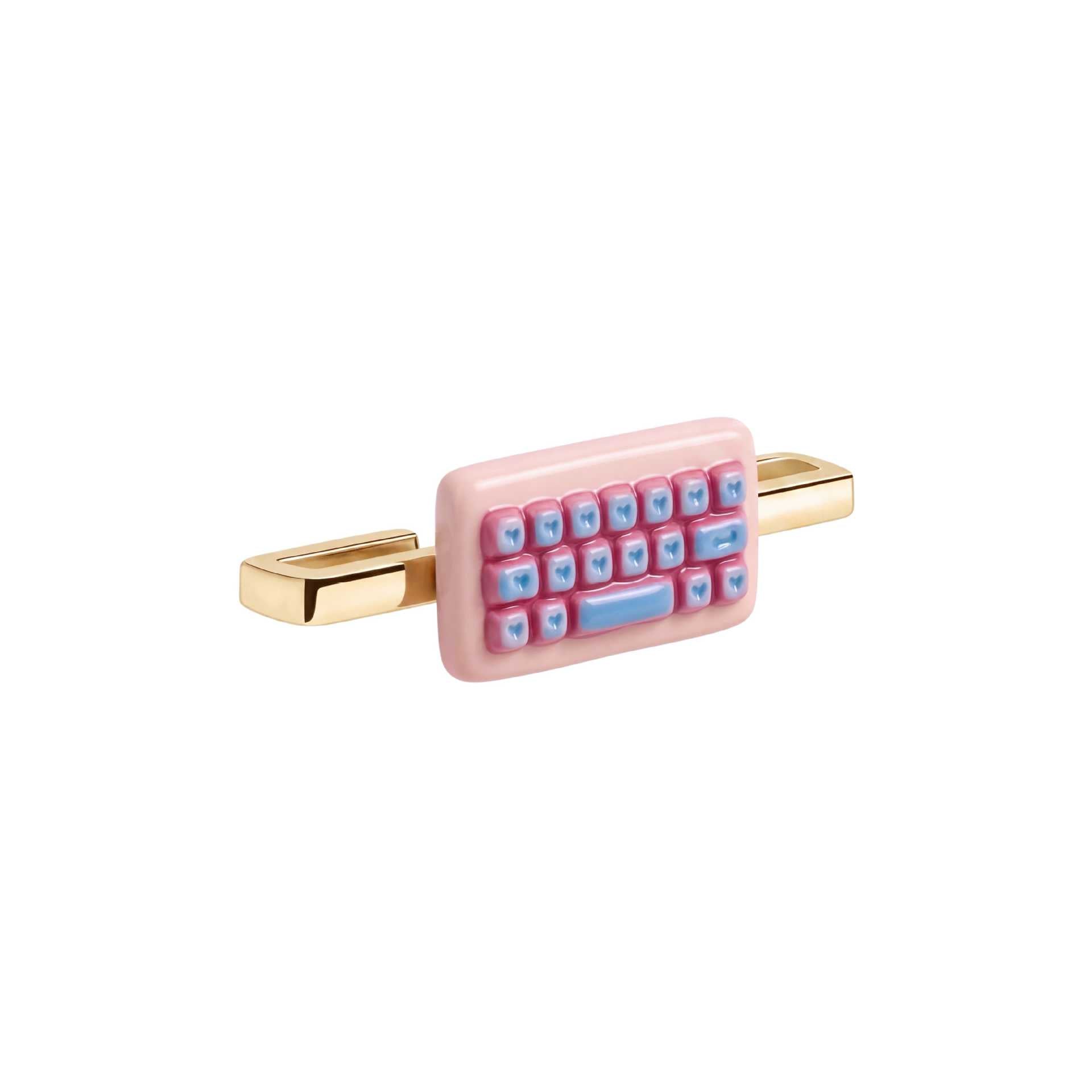 Wholesale 18K Gold Plated Stainless Steel Pink Fitness Tracker Charm Chic DIY Jewelry Accessory For Party Resale