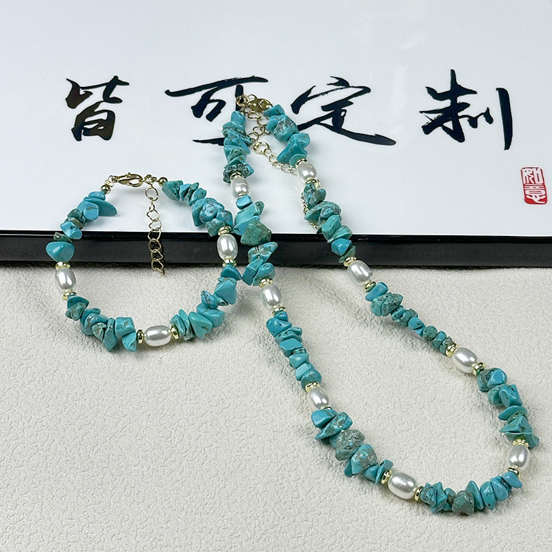 Großhandel natürliche Kiesstich -Barock -Perlenkette