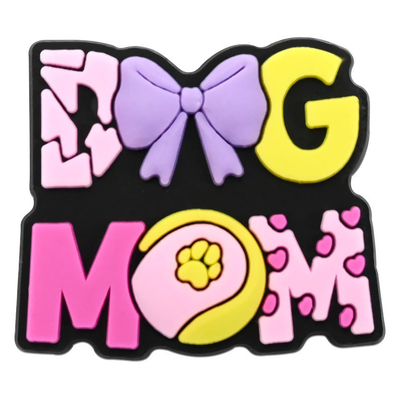 Wholesale  Random 100pcs Creative Cute dog-themed   PVC Soft Rubber Shoe Buckle Decoration