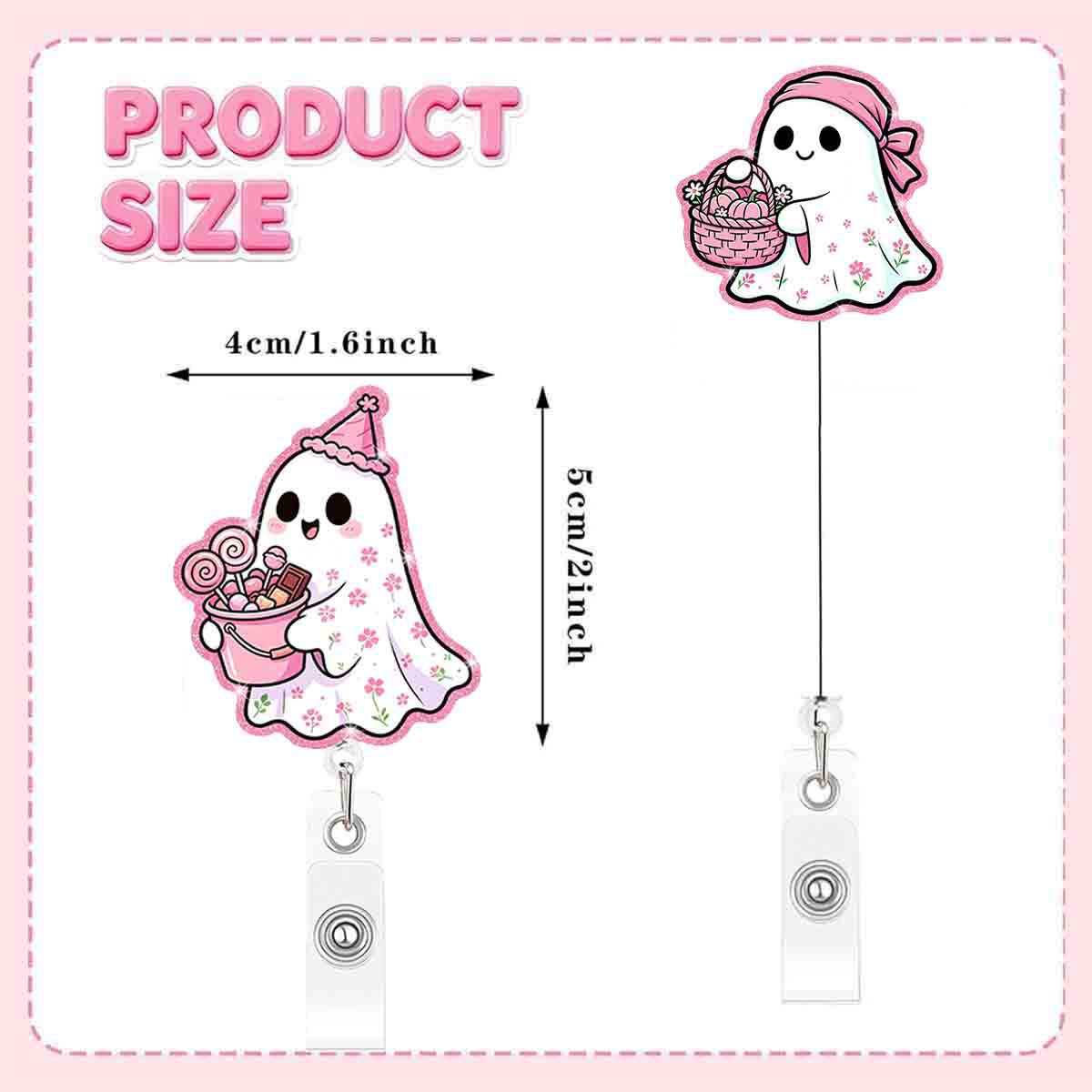 Wholesale  Ghost Cartoon Acrylic Badge Reel Fashion Accessory Gift