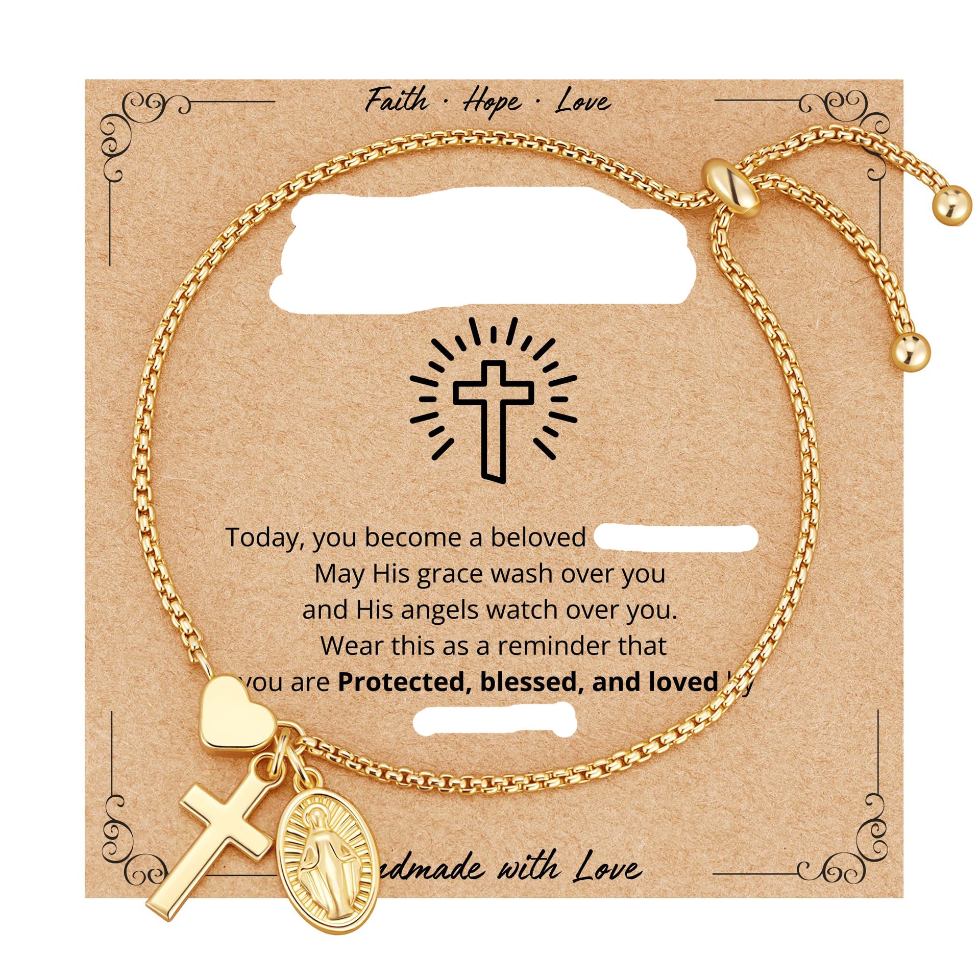 Wholesale Heart and Cross Faith Bracelet
