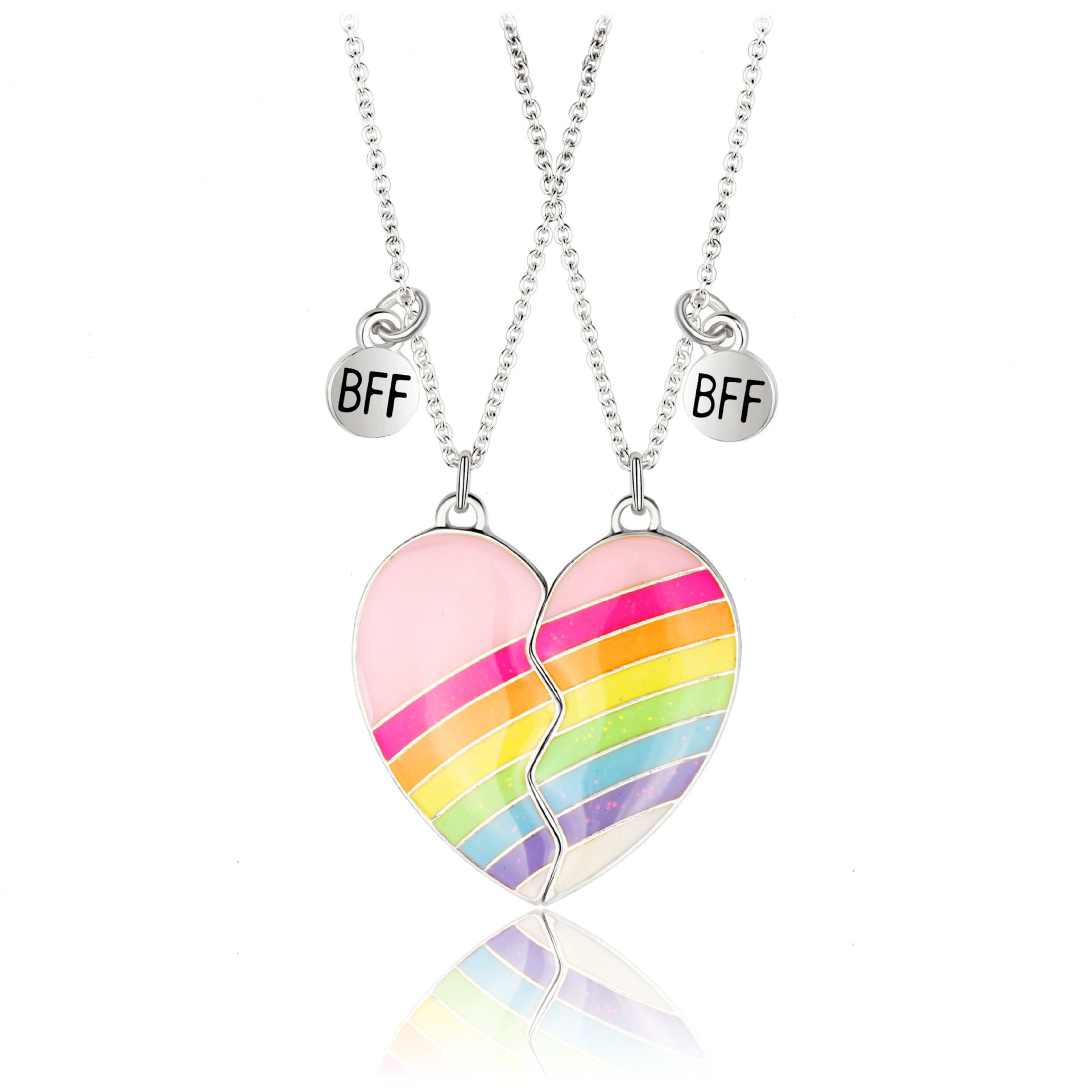 Wholesale Magnetic Cute Sequin Heart Pendant Necklaces Necklace Set ACC-NE-Tiangao007