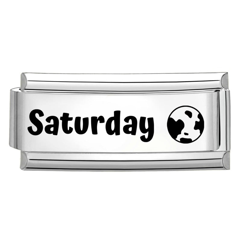 Wholesale Italian Calendar-Themed DIY Modular Bracelet Black White Stainless Steel for Jewelry Accessory Everyday Wear