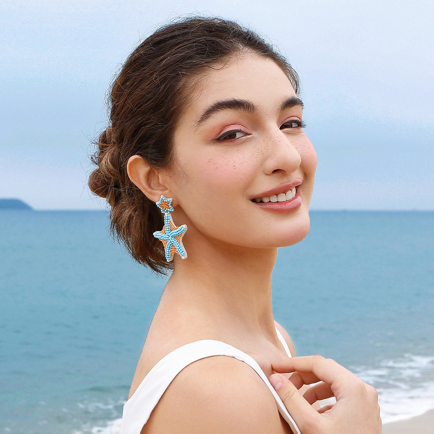 Wholesale Summer Bohemian Cute Cartoon Animal Rice Bead Earrings ACC-ES-JieMi009