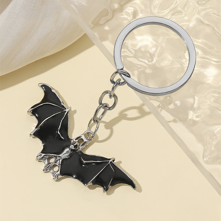 Wholesale Zinc Alloy Bat Keychain Black  Car Key Accessory Bag Charm for Boutique Resale