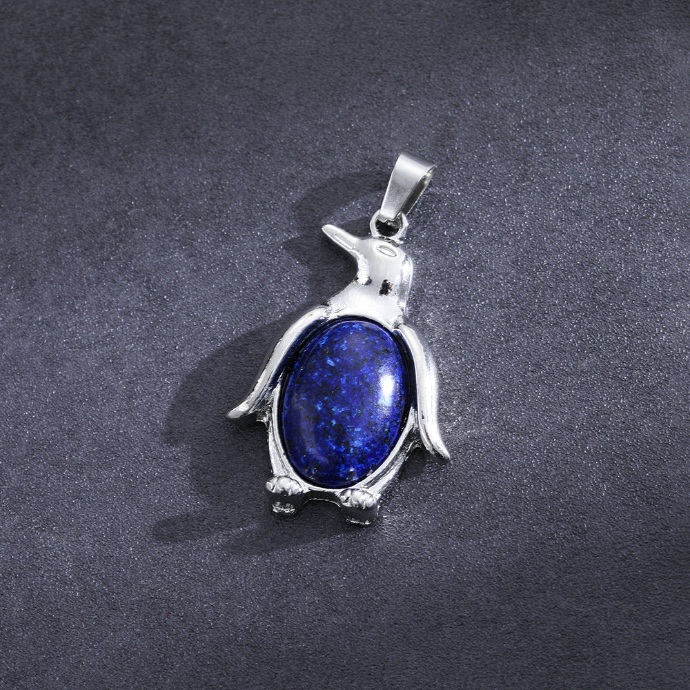 Wholesale  Natural Stone Amethyst Pendant Single Pointy Hexagonal Column Necklace