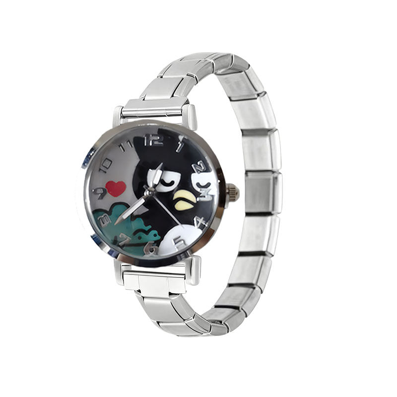 Wholesale Italian modular cartoon animation stainless steel strap student couple waterproof fashion women' s watch DIY disassembly wristwatch