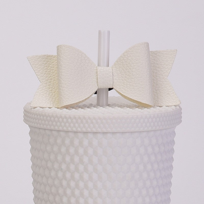 Wholesale Bow  Straw Tube Cap Synthetic Leather Cup DIY Straw Accessories Straw Cover ACC-SCR-MaiGuo002