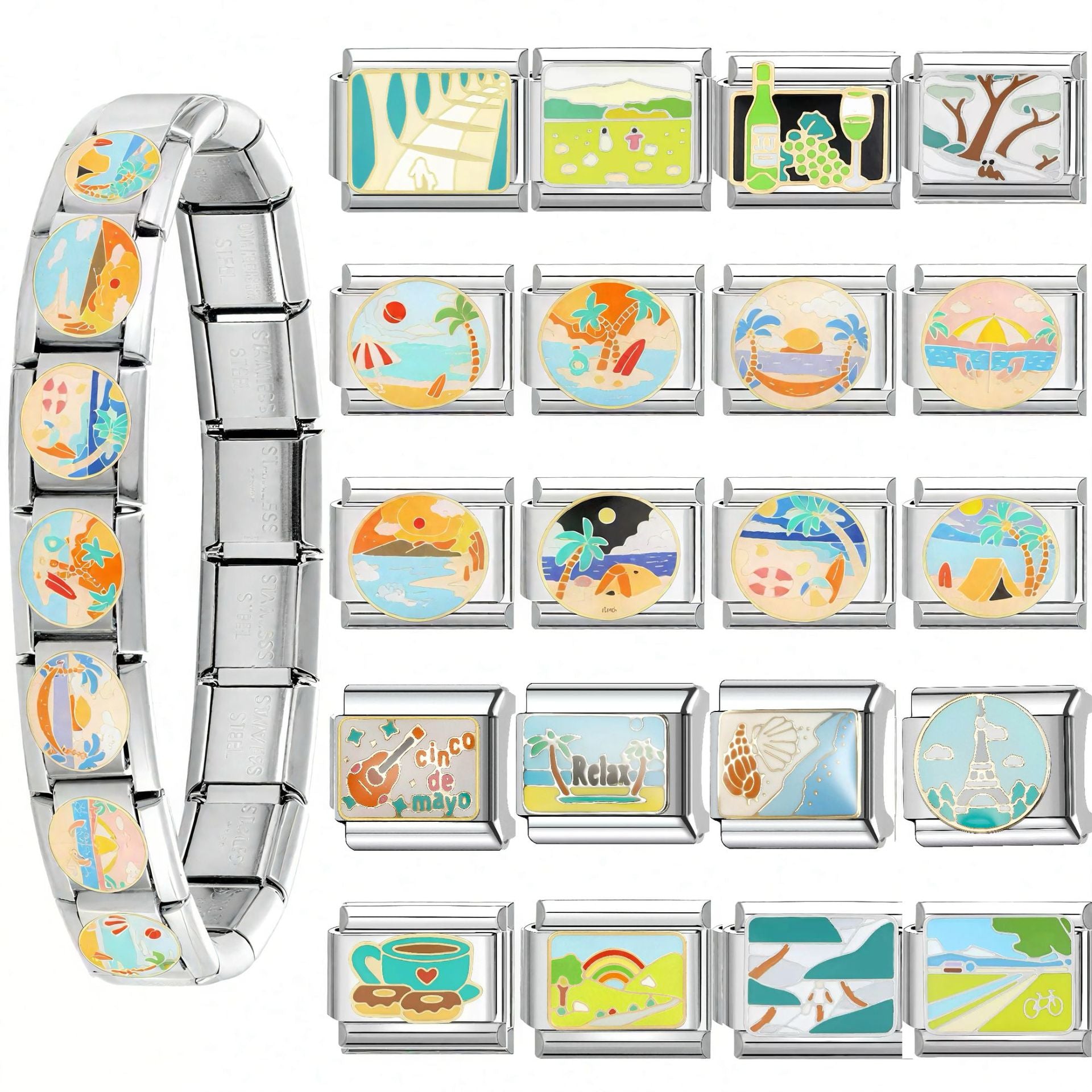 Wholesale DIY Modular Bracelet with Letter Charms for Everyday Wear Fashion Accessory