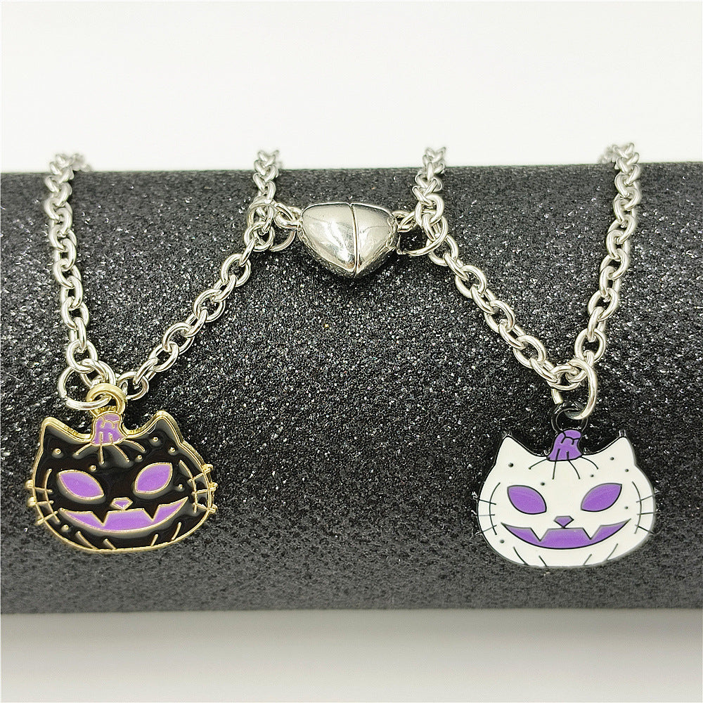Wholesale Halloween Black Cat Ghost Necklaces ACC-NE-Hanyu008