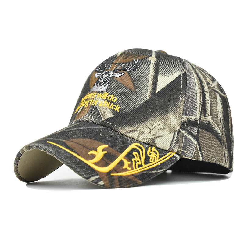 Wholesale Trendy 3D Embroidered Animal Baseball Cap Camouflage Deer Adjustable Summer Sun Hat