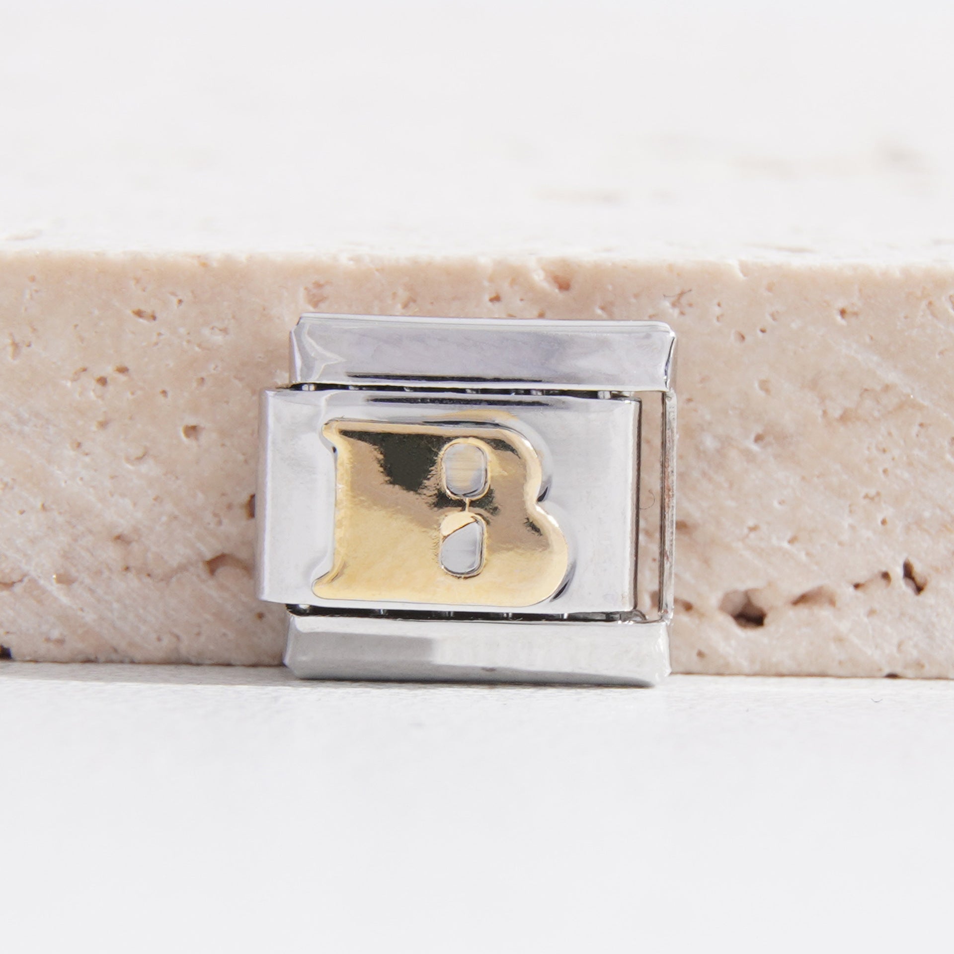 Wholesale Italian Charm Bracelet 9mm DIY Splicing Black Letter Stainless Steel Composable Bracelet