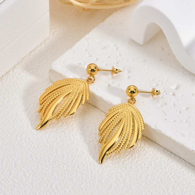 Wholesale 18K Gold Plated Heart Wing Earrings Bohemian Style Fashion Jewelry Accessory