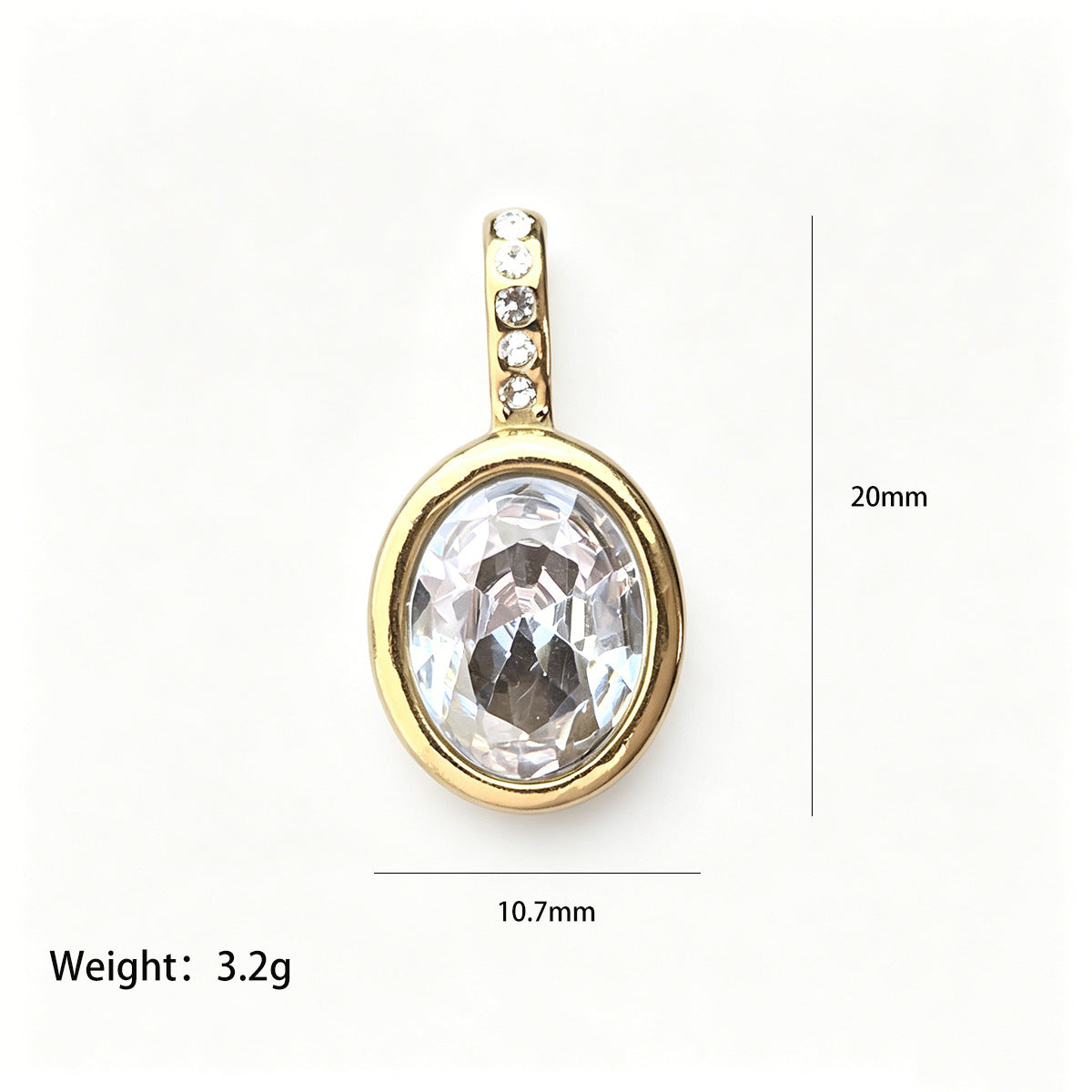 Wholesale Geometric Love Pendant Stainless Steel Zircon Chic Jewelry Accessory For Boutique Resale