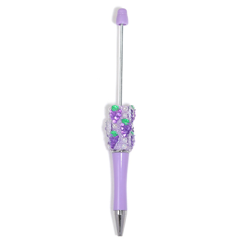 Wholesale 5pcs/ set New Creative Fruit Beaded Pen K-Style Ins Bead Pen High-Value Handmade DIY Heavy-Duty Cute Beaded Pen