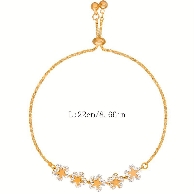 Wholesale  diamond crystal copper inlaid zircon flower bracelet