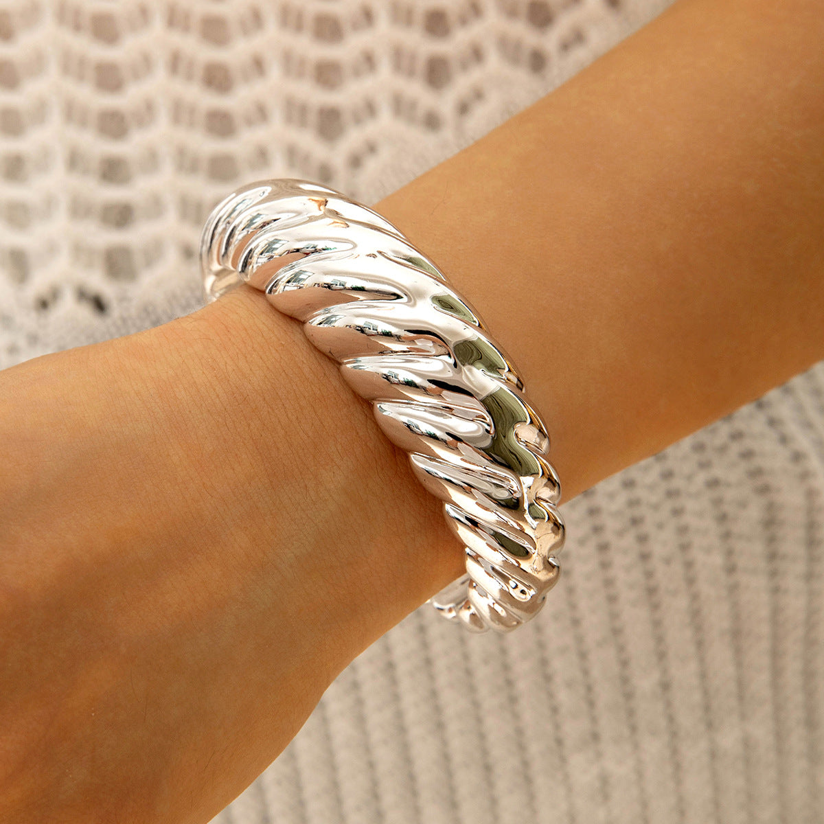 Wholesale  geometric irregular CCB gold and silver bracelet