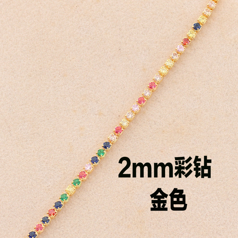 Wholesale Colorful Solid Color Zircon Full Diamond Rainbow Necklaces Choker Necklace ACC-NE-Ruib002