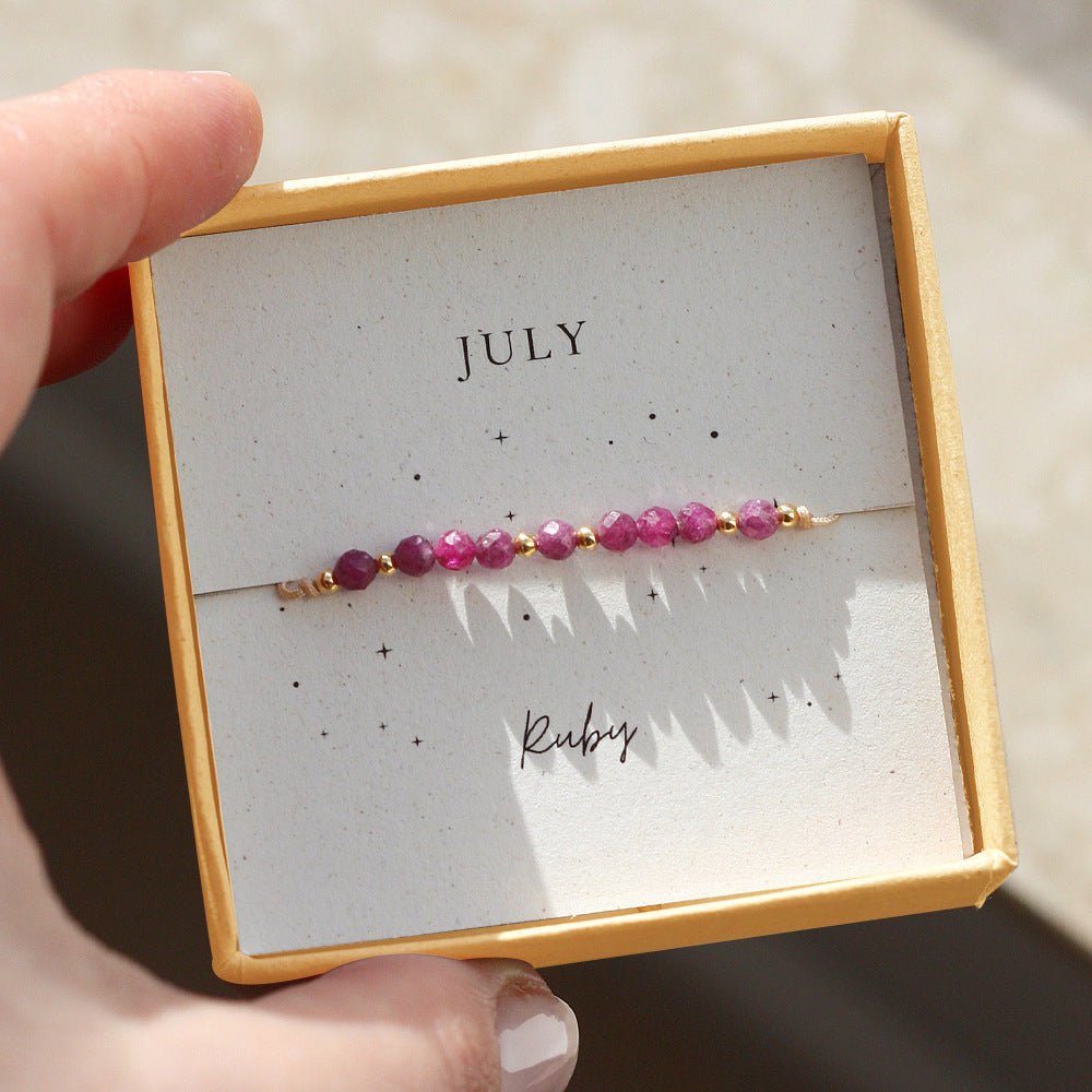 Wholesale month birthday natural stone mixed wear copper beads bracelet