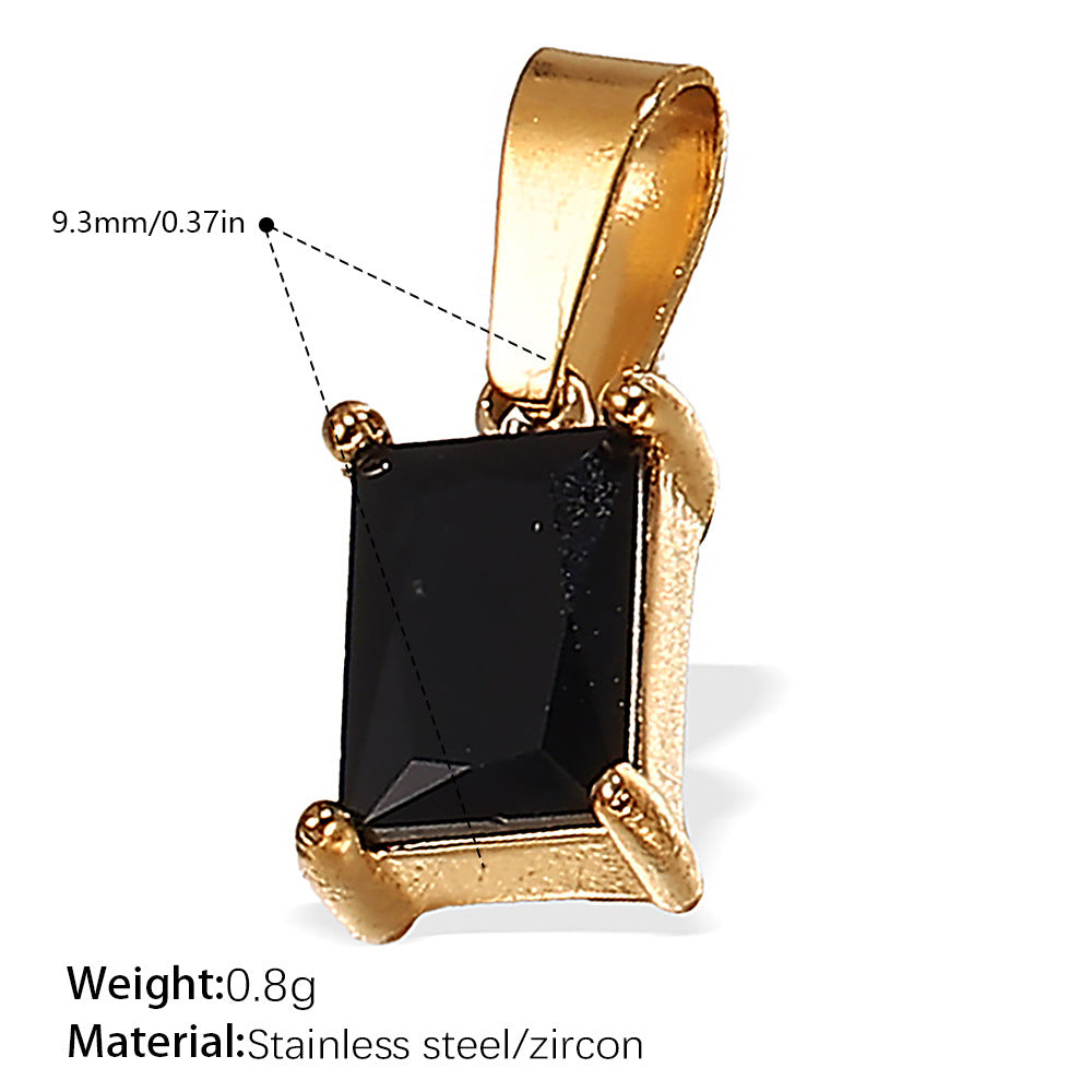 Wholesale 18K gold plated geometric colored gemstone rectangular five-pointed star   Charms