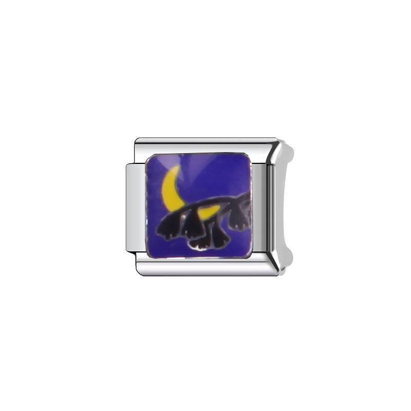 Wholesale Italian Charm Bracelet 9mm DIY Splicing Blue Series Stainless Steel Composable Bracelet