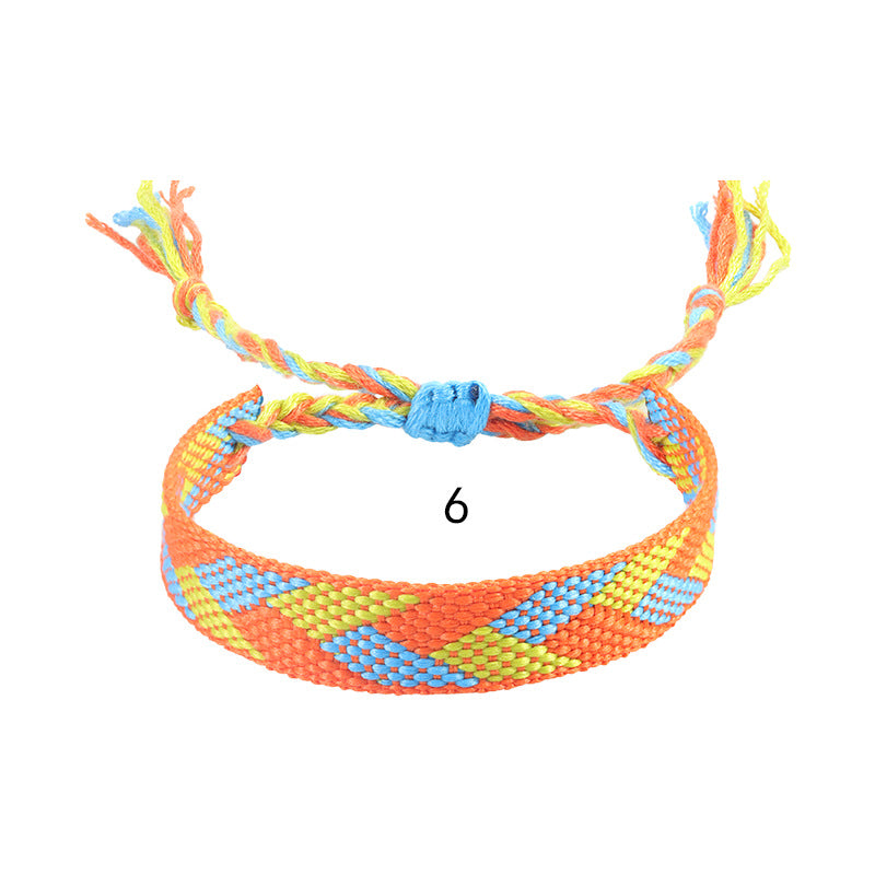 Wholesale Bohemian ethnic style cotton and linen woven bracelet