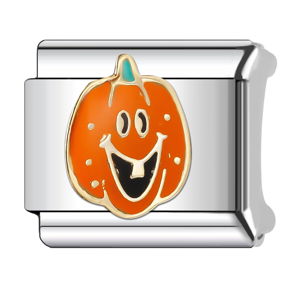 Wholesale Italian Charm Bracelet 9mm DIY Splicing Halloween Series Stainless Steel Composable Bracelet