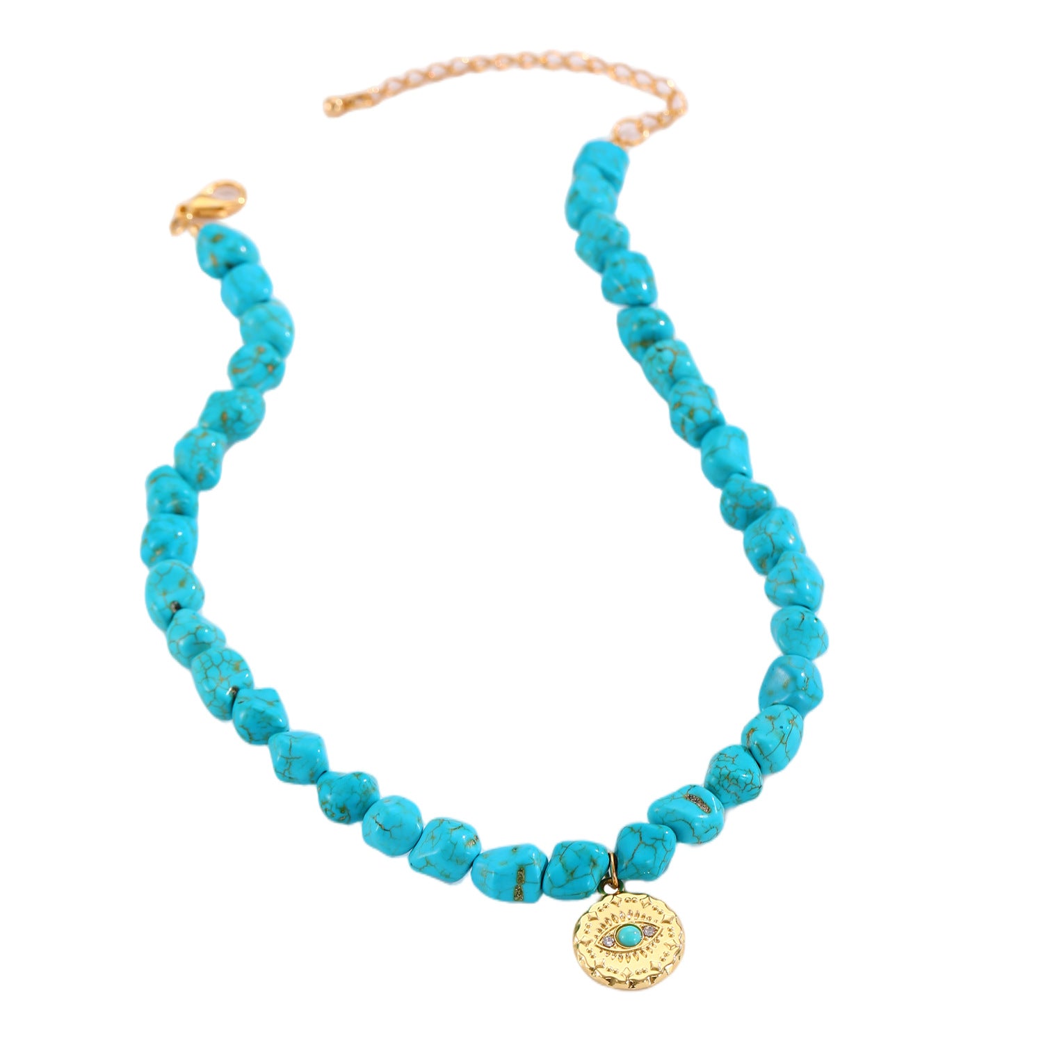 Wholesale Bohemian Devil' s Eye Turquoise Beaded Necklace Handmade Fashion Accessory