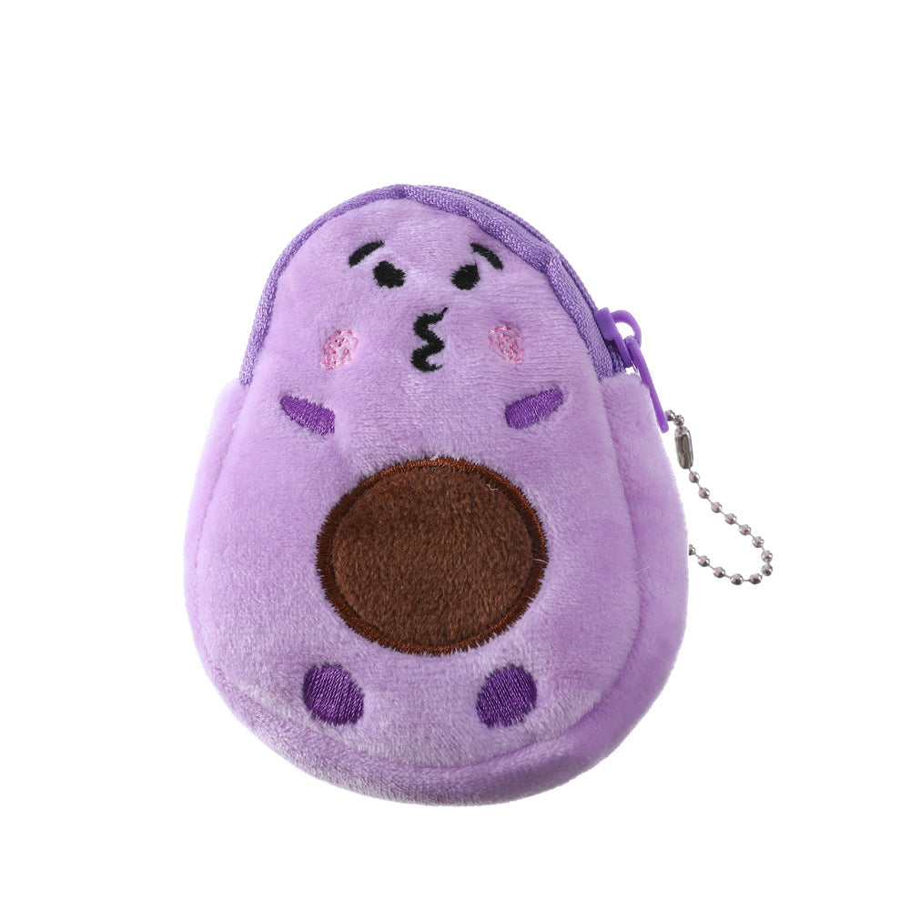 Wholesale Avocado Small Cartoon Coin Purse Children Cute Plush Schoolbag Pendant Wallet ACC-WT-SuManshu003