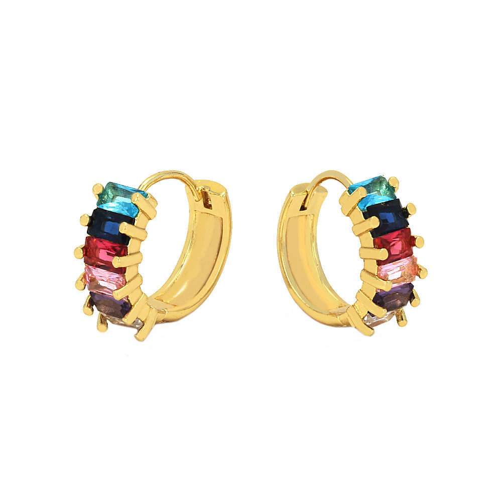 Wholesale 18K gold-plated copper colored zircon earrings,  earrings,  earrings