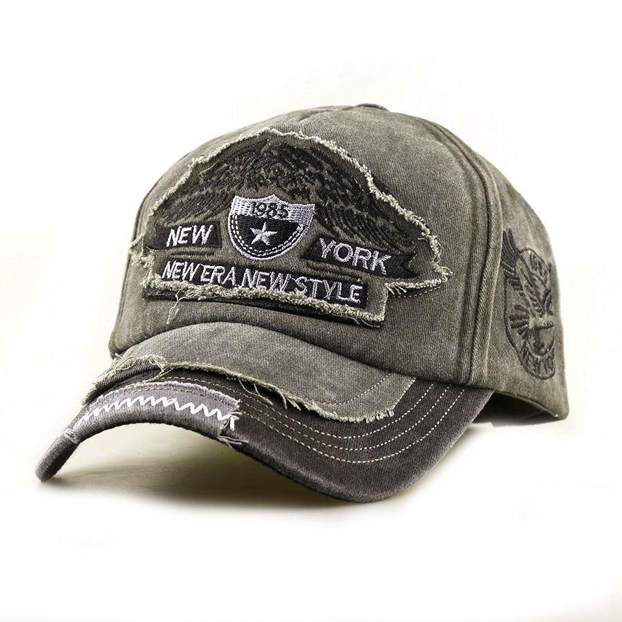 Wholesale Cotton Embroidery Baseball Cap Black New York Letter Patchwork Stylish Everyday Gift