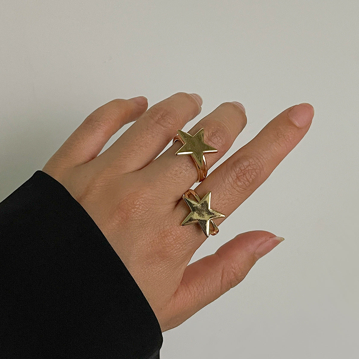 Wholesale  three-dimensional star ring rings spicy beauty opening ring