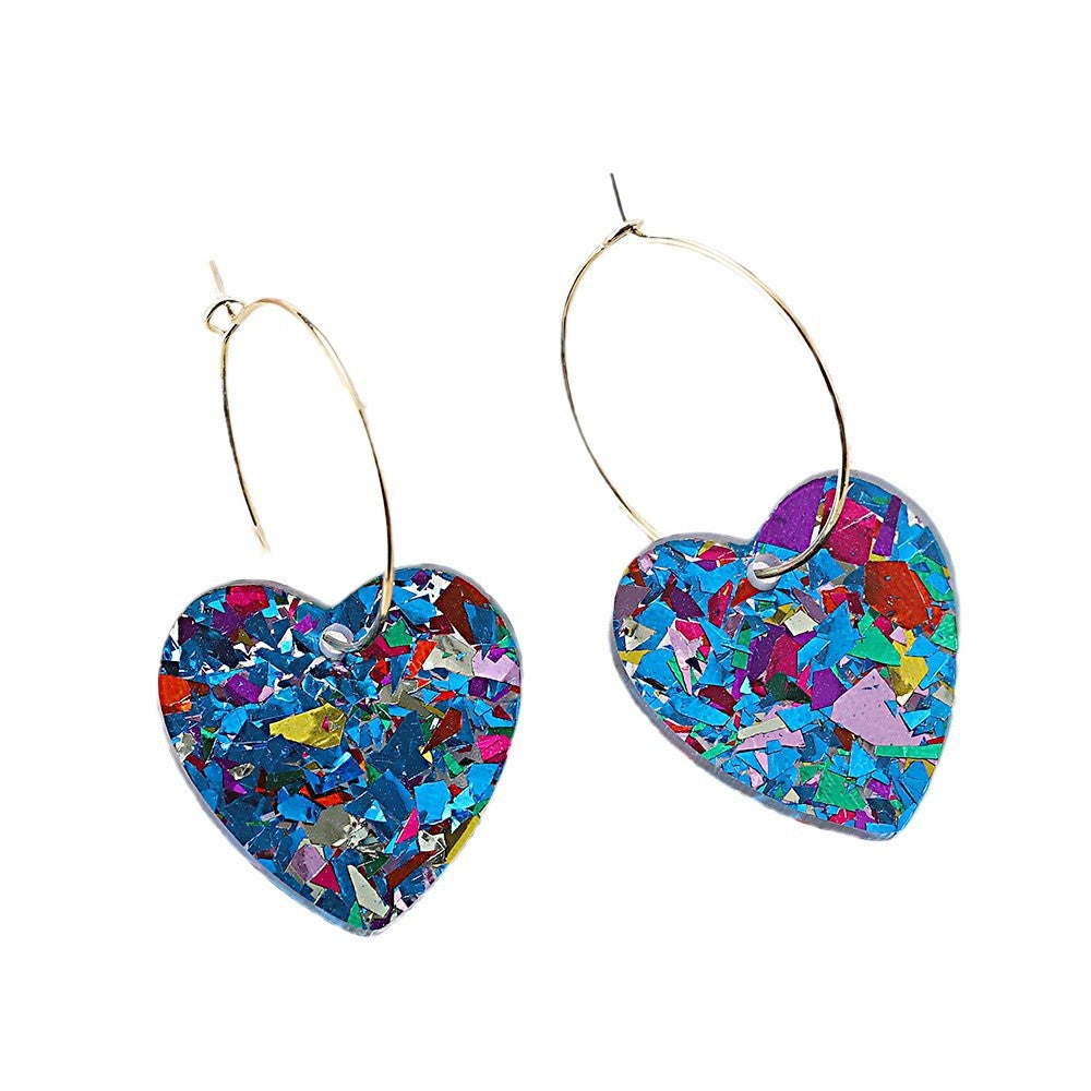 Wholesale  Valentine's Day Luxury Love Sequins Acrylic Earrings