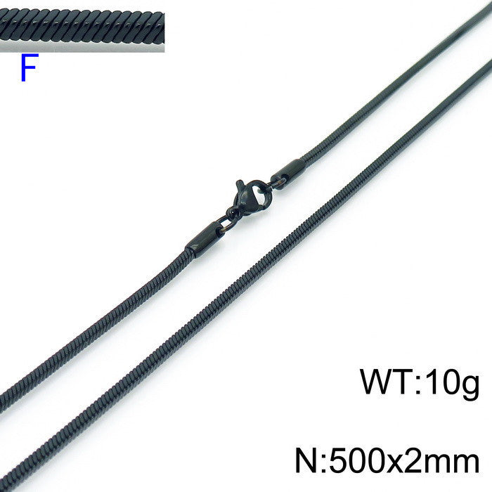 Wholesale 304 Titanium Steel Necklace Square Snake Bone Chain ACC-NE-KaLun004