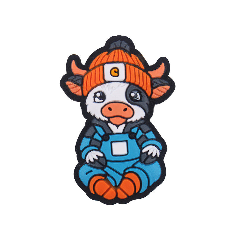 Wholesale 5pcs Cartoon Cow Silicone Focal Beads ACC-BDS-GuangTian035